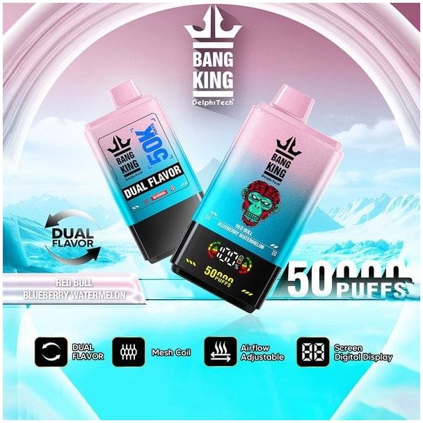 BangKing 50K Puffs Dual Flavor 50mL Disposable - Red Bull / Blueberry Watermelon