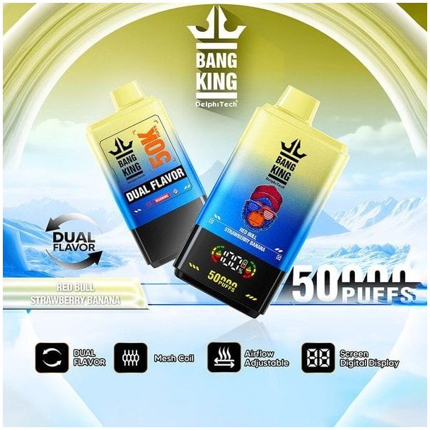 BangKing 50K Puffs Dual Flavor 50mL Disposable - Red Bull / Strawberry Banana