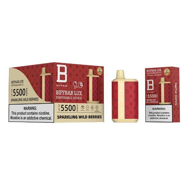 Sparkling Wild Berries Biff Bar Luxx 5500 Puffs Disposable 10-Pack Best Deal!