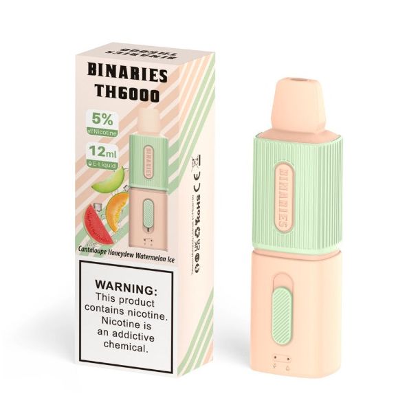 Best Deal HorizonTech Binaries Cabin TH6000 Puffs Disposable - Cantaloupe Honeydew Watermelon Ice
