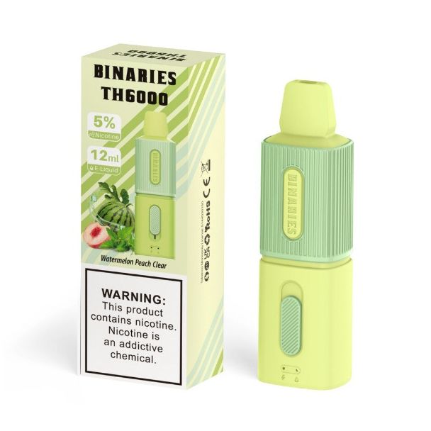 Best Deal HorizonTech Binaries Cabin TH6000 Puffs Disposable - Watermelon Peach Clear