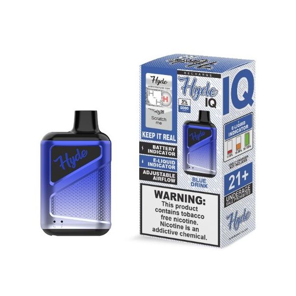 Blue Drink Hyde IQ 5000 Puffs Single Disposable Ejuices Wholesale Price!