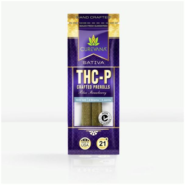  THC P 2 Pack Preroll 1500mg Blue Strawberry 