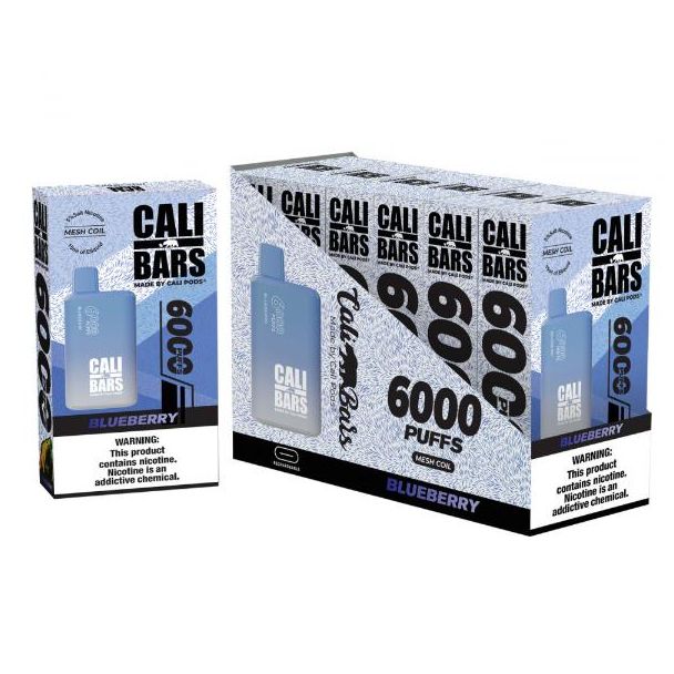 Blueberry Cali Bars V2 6000 Puffs Disposable 6-Pack Bulk Deal!