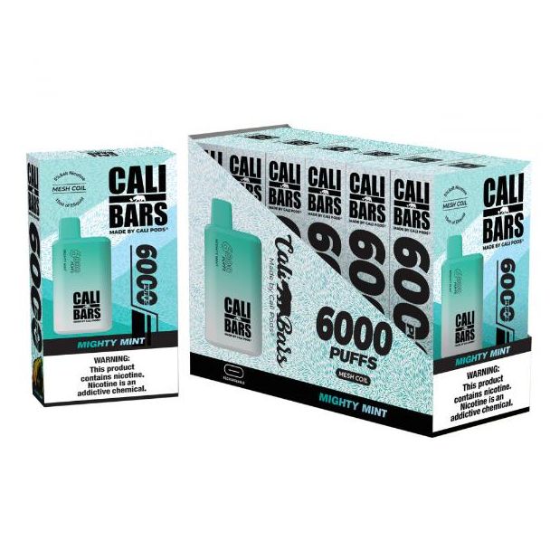 Mighty Mint Cali Bars V2 6000 Puffs Disposable 6-Pack Bulk Deal!