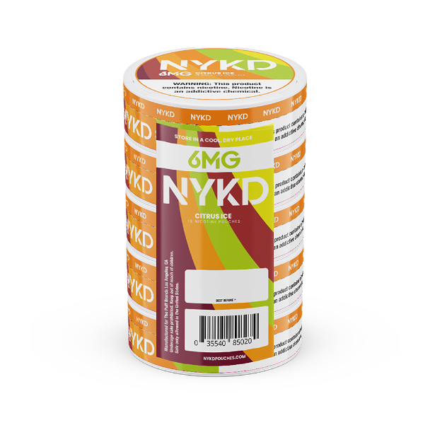 Best Deal NYKD Nicotine Pouches 20ct Can (5 Pack) - Citrus Ice 6mg