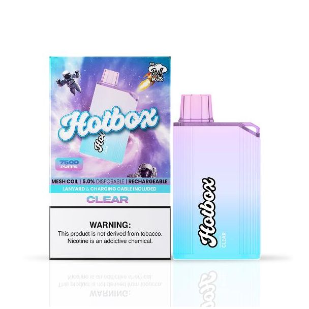 Clear Puff Hot Box 7500 Puffs Rechargeable Disposable Ejuices Wholesale Deal