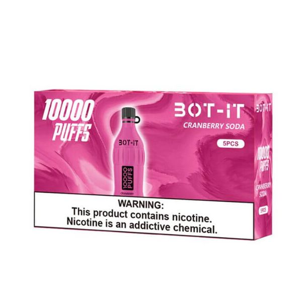 Best Deal BOT-IT 10000 Puffs Disposable 5 Pack - Cranberry Soda