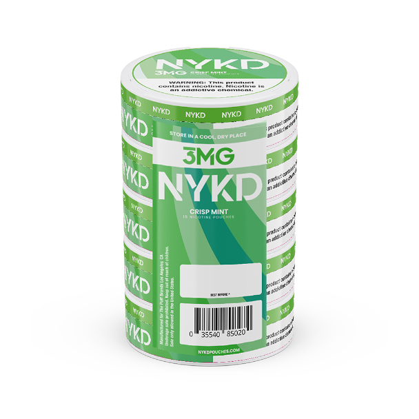 Best Deal NYKD Nicotine Pouches 20ct Can (5 Pack) - Crisp Mint 3mg