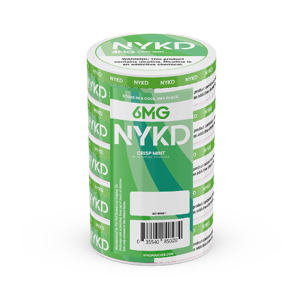 Best Deal NYKD Nicotine Pouches 20ct Can (5 Pack) - Crisp Mint 6mg