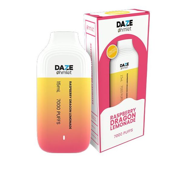 Daze-7000-Puffs- raspberry dragon lemonade 0mg