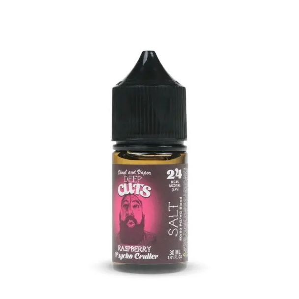 Deep Cuts Salts 30mL E-Liquid Raspberry Psycho Cruller