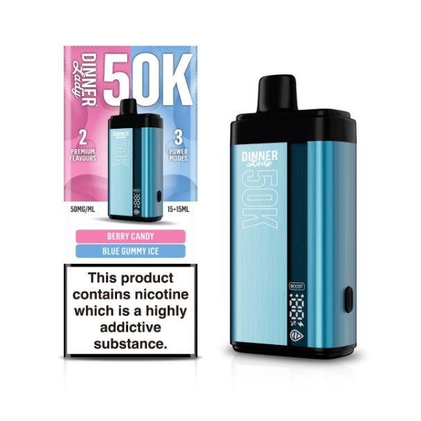 Dinner Lady 50,000 Puffs Dual Flavor Disposable Berry Candy & Blue Gummy Ice