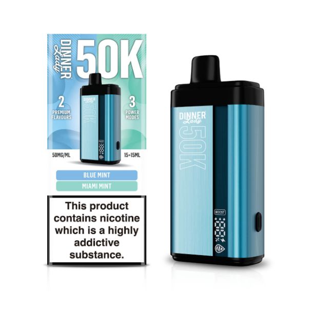 Dinner Lady 50,000 Puffs Dual Flavor Disposable Blue Mint & Miami Mint