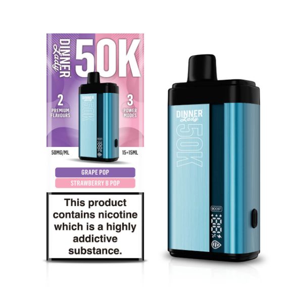Dinner Lady 50,000 Puffs Dual Flavor Disposable Grape Pop & Strawberry B-Pop