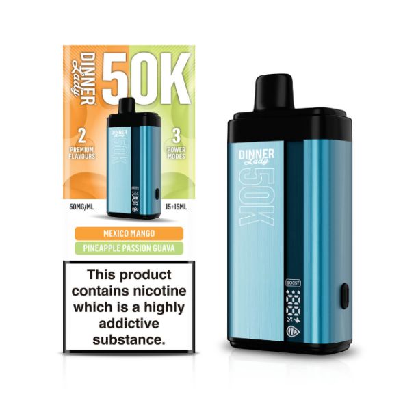Dinner Lady 50,000 Puffs Dual Flavor Disposable Mexico Mango & Pineapple Passion Guava