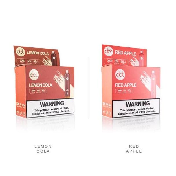 Lemon Cola & Red Apple Dotmod dot 2000 Puffs Disposable 10-Pack Bulk Deal!