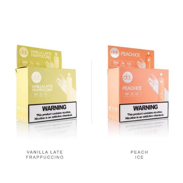 Vanilla Latte Frappuccino & Peach Ice Dotmod dot 2000 Puffs Disposable 10-Pack Bulk Deal!