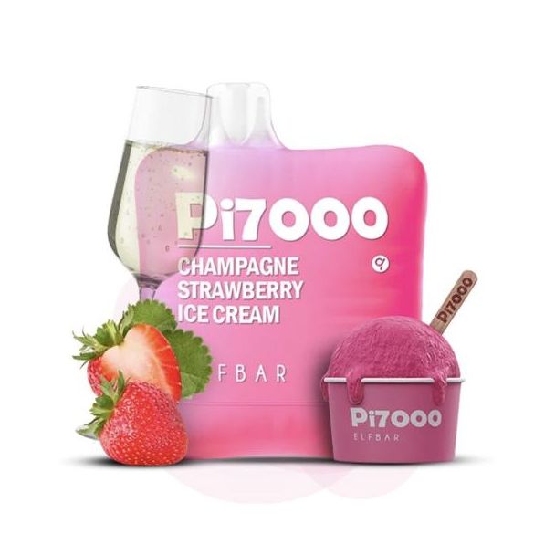 Elf Bar Pi7000 Disposable Champagne Strawberry Ice Cream  Ejuices Wholesale