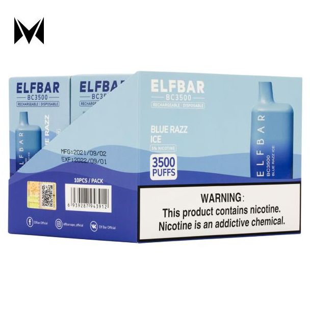 Blue Razz Ice Elf Bar BC3500 Disposable 10-Pack