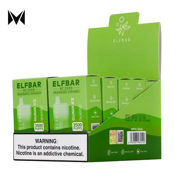 Guava Ice Elf Bar BC3500 Disposable 10-Pack