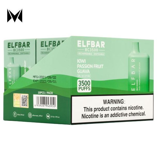 Kiwi Passion Fruit Guava Elf Bar BC3500 Disposable 10-Pack