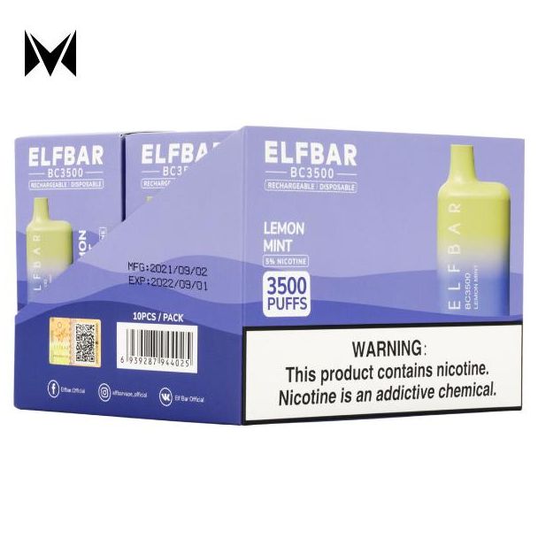 Lemon Mint Elf Bar BC3500 Disposable 10-Pack