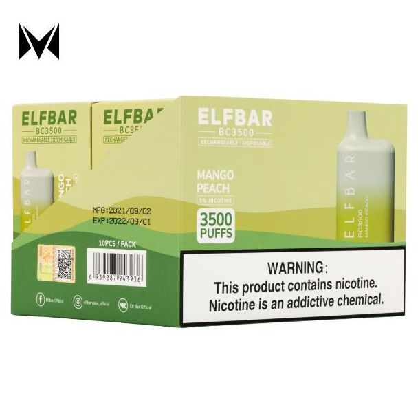 Mango Peach Elf Bar BC3500 Disposable 10-Pack