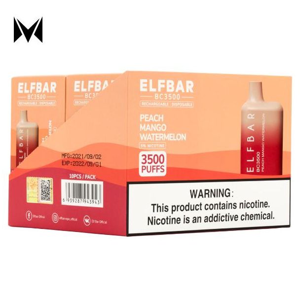 Peach Mango Watermelon Elf Bar BC3500 Disposable 10-Pack