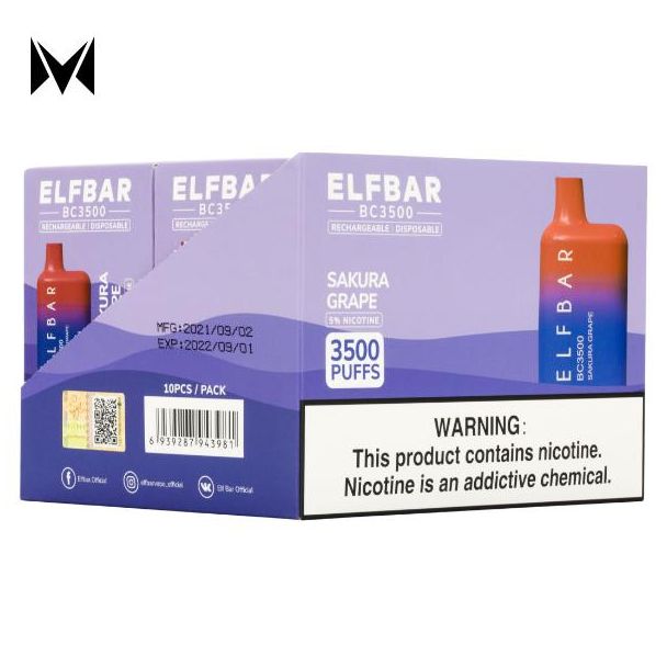 Sakura Grape Elf Bar BC3500 Disposable 10-Pack