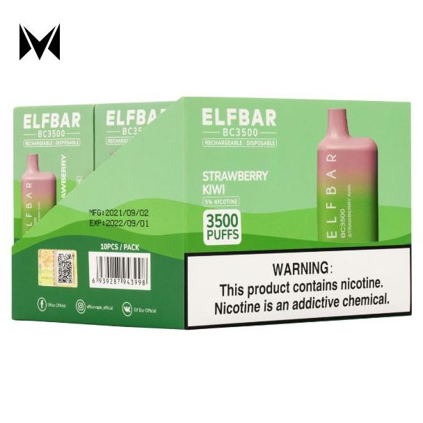 Strawberry Kiwi Elf Bar BC3500 Disposable 10-Pack