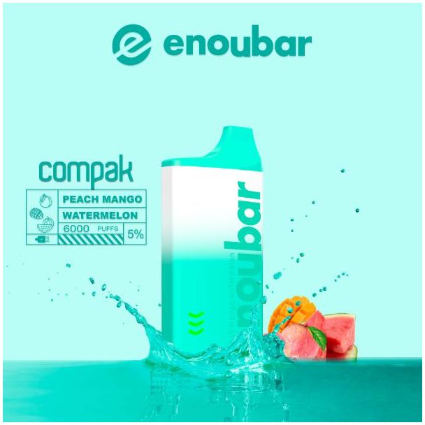 Peach Mango Watermelon ENOUBAR Compak Rechargeable Disposable Device 