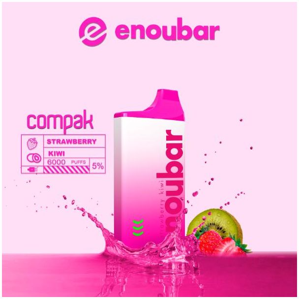 Strawberry Kiwi ENOUBAR Compak Rechargeable Disposable Device 
