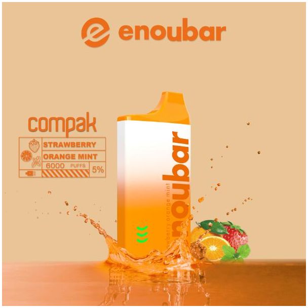 Strawberry Orange Mint ENOUBAR Compak Rechargeable Disposable Device 