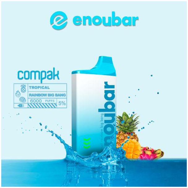 Tropical Rainbow Big Bang ENOUBAR Compak Rechargeable Disposable Device 