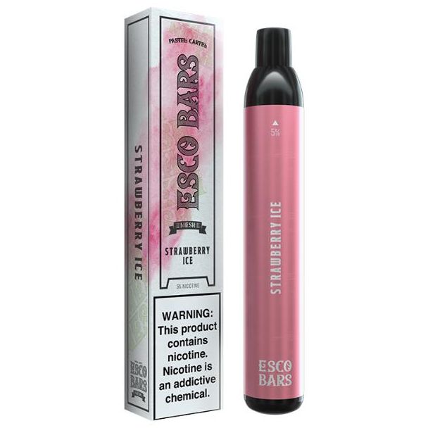 Strawberry Ice Esco Bars 2500 Puffs Disposable 10 Pack Bulk Deal!