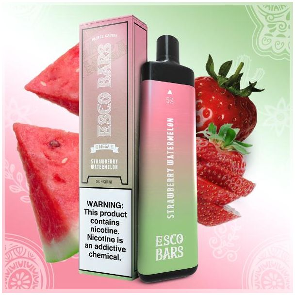 Strawberry Watermelon Esco Bars Mega Disposable 10 Pack Bulk Price!