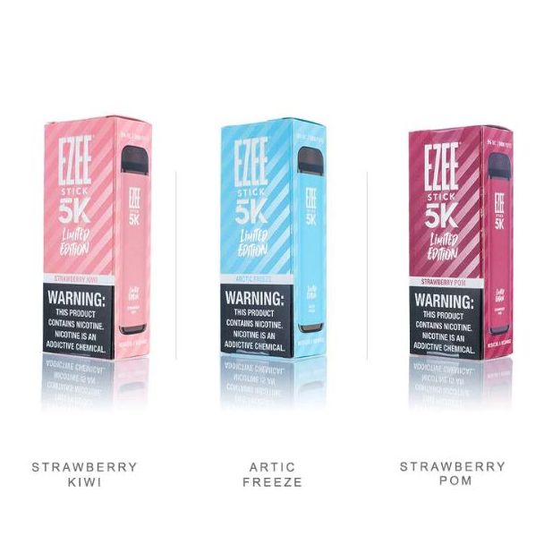 Strawberry Kiwi, Arctic Freeze & Strawberry Pom Ezee Stick 5K Limited Edition 5000 Puffs Disposable 10-Pack Bulk Deal!