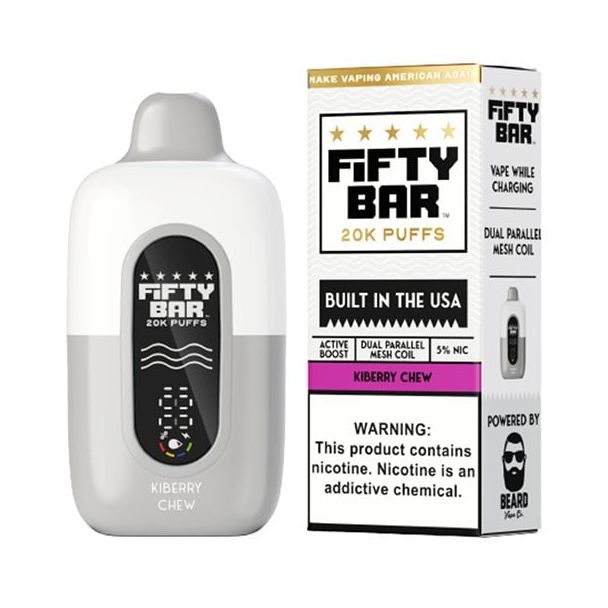 Fifty Bar 20,000 Puff Disposable White Series Kiberry Chew