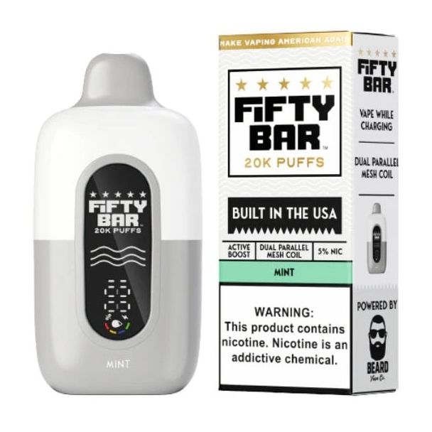 Fifty Bar 20,000 Puff Disposable White Series Mint