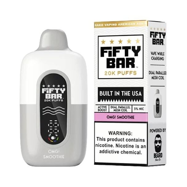 Fifty Bar 20,000 Puff Disposable White Series OMG! Smoothie