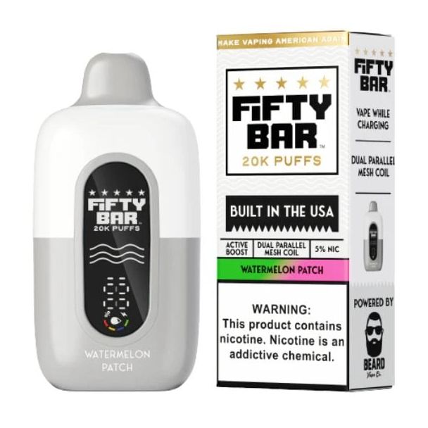 Fifty Bar 20,000 Puff Disposable White Series Watermelon Patch