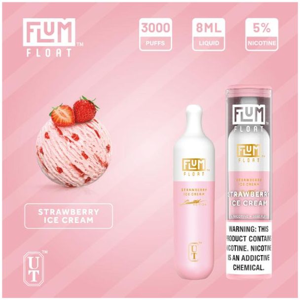 Strawberry Ice Cream Flum Float Disposable 10-Pack