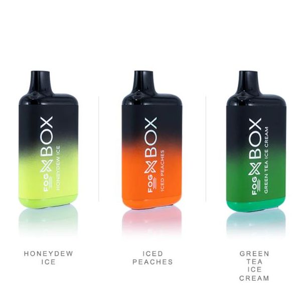 Honeydew Ice, Iced Peaches & Green Tea Ice Cream Fog X Box 6000 Puffs Disposable 10-Pack Bulk Deal!