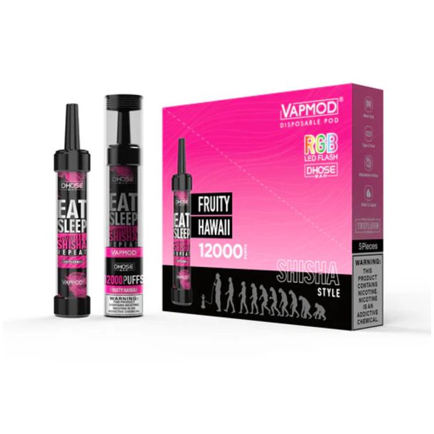 Best Deal VapMod DHose Bar QD71 12000 Puffs Rechargeable Disposable - Fruity Hawaii