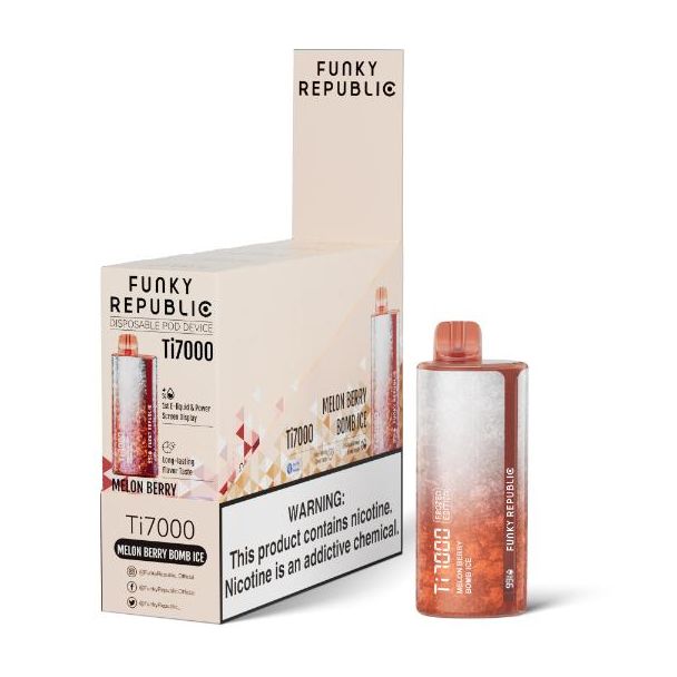 Funky Vape Ti7000 Melon Berry Bomb Ice 5 Pack