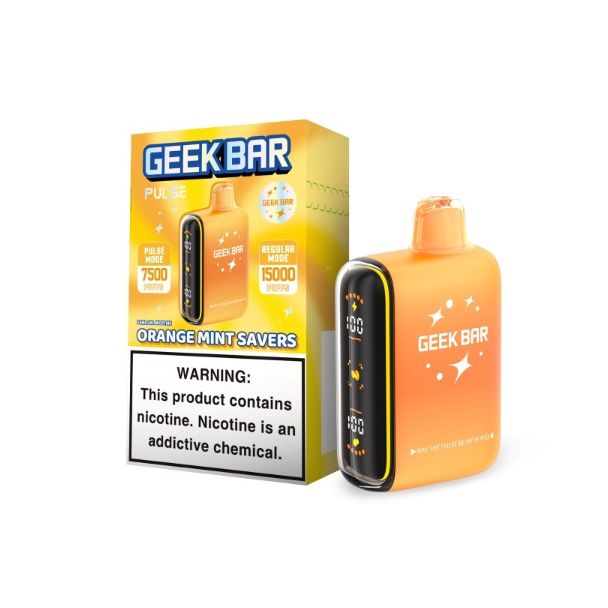 Geek Bar Pulse 15,000 Puffs Disposable Savers Edition Orange Mint Savers