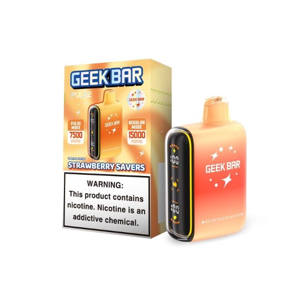 Geek Bar Pulse 15,000 Puffs Disposable Savers Edition Strawberry Savers