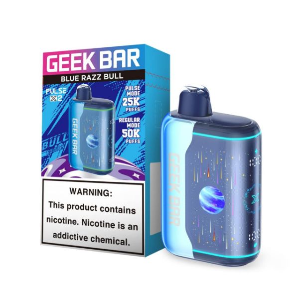 Geek Bar Pulse X2 50K Puffs Disposable Blue Razz Bull