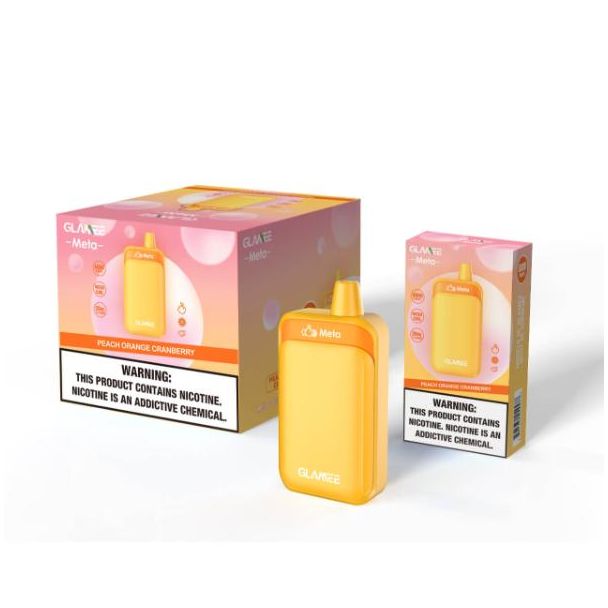 Peach Orange Cranberry Glamee Meta 6000 Puff Single Disposable Bulk Deal!